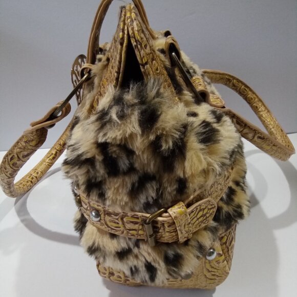 Mad bags hand bag Leopard faux fur faux leather with decorative accents. - Picture 7 of 16